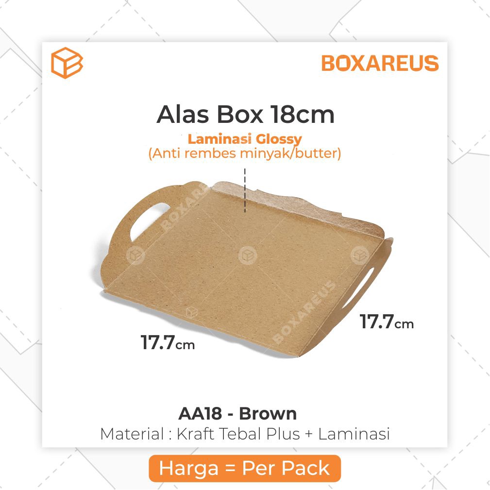 Alas Kue, Cake, Tray, Tatakan, Cookies, Nampan | AA18 BROWN (50pcs)