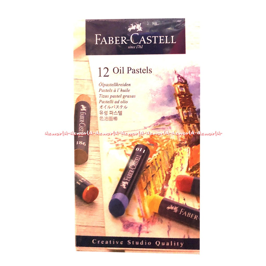 Faber Castell 12 Oil Pastels Colour Crayon Cat Minyak Peralatan Menggambar 12 Warna