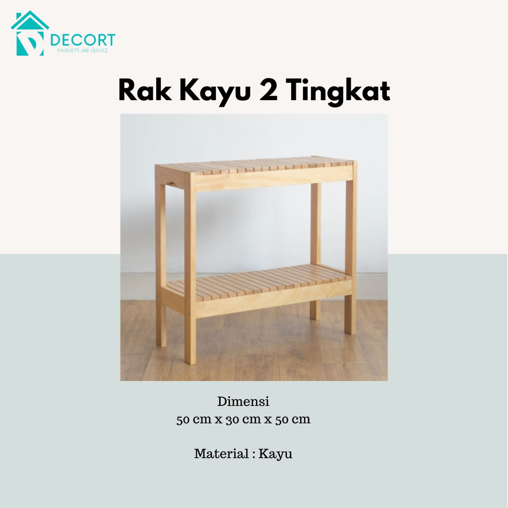 Jual Rak Kayu 2 Tingkat | Rak Kayu Minimalis | Shopee Indonesia