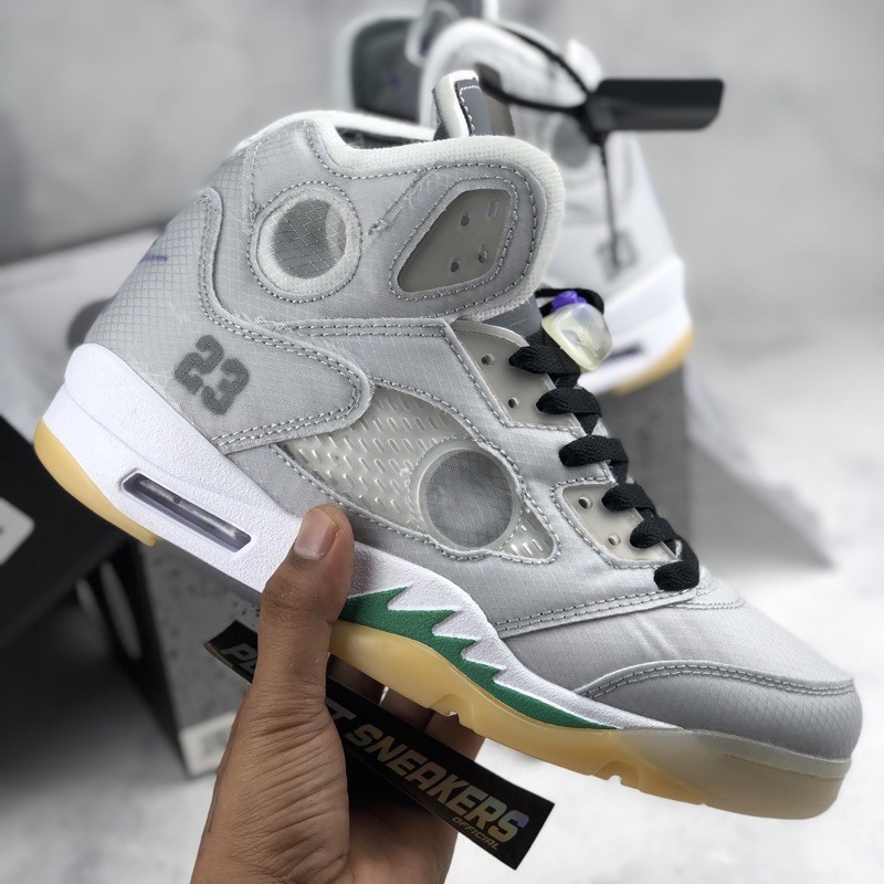 jordan 5 white and grey