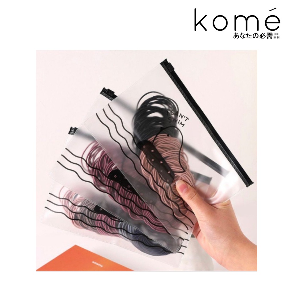 Karet Ikat Rambut Polos Elastis Korea / Karet Rambut dengan Pouch / Karet Rambut Murah