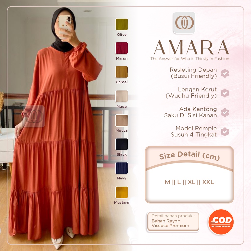 Gamis Wanita Terbaru Polos Bahan Rayon Viscose