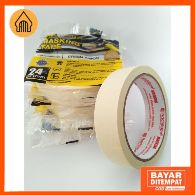 

Solasi Kertas / Masking Tape / Isolasi Lakban Kertas Nachi 24 mm X 20y