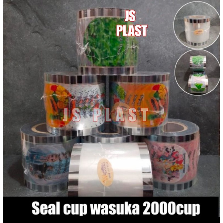 Plastik Lid Sealer Cup Polos Kartun Buah Daun Teh isi 2000cup - Seal Cup 2000cup