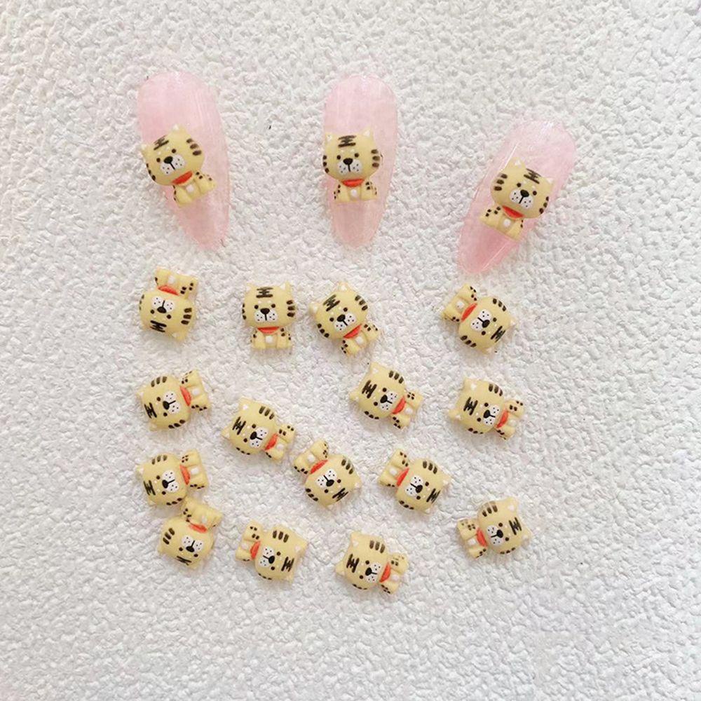 NEEDWAY Kartun Dekorasi Kuku Gaya Jepang 10 Pcs Aksesoris Ponsel Manicure Nail Art Charms Bear Dog Nail Jewelry Set