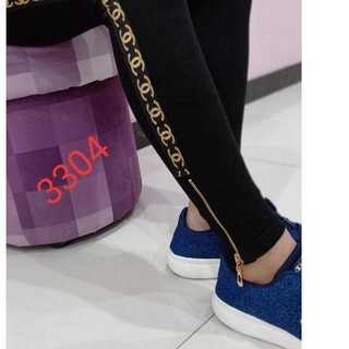 AD43  NEW LEGGING  ZIPPER  CHANEL RIB LEGGING  IMPORT 