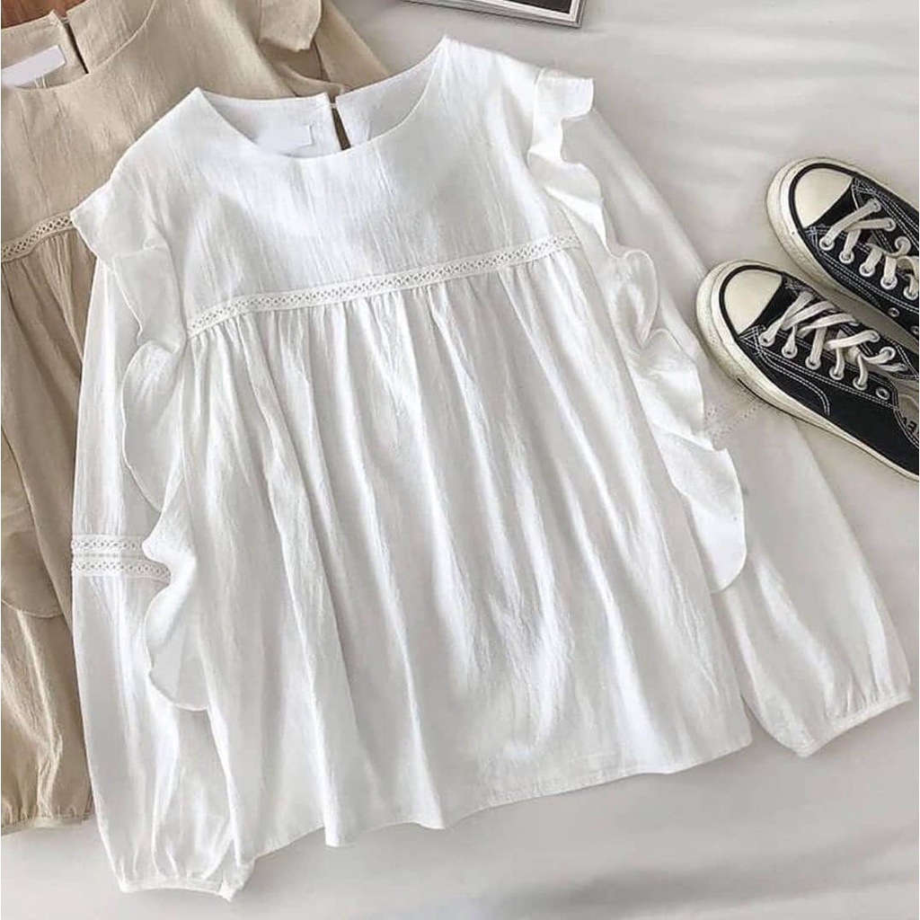 BLOUSE WANITA - SAKA BLOUSE -  PAKAIAN WANITA - FASHION WANITA KOREA - BLOUSE WANITA LENGAN PANJANG-5