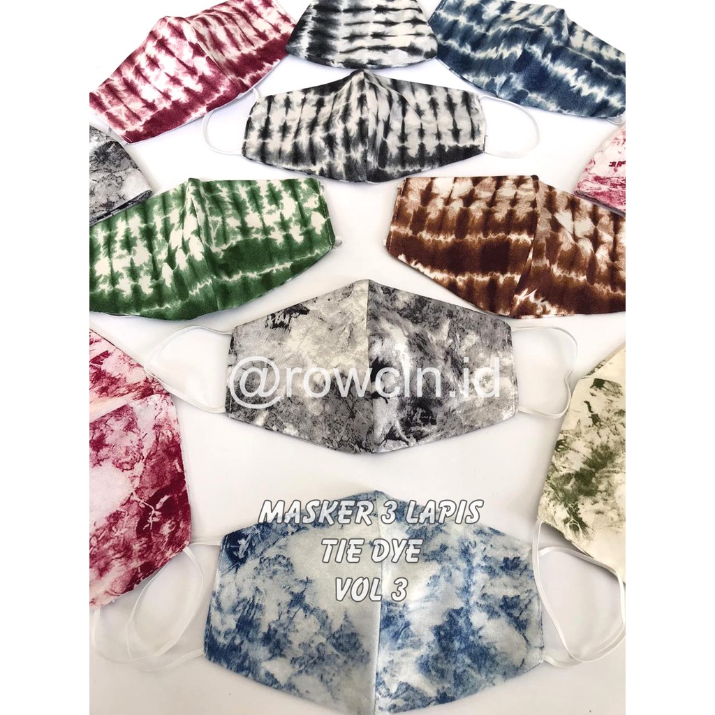 MASKER KAIN TIE DYE 3 LAPIS (PLY) EARLOOP DAN HEADLOOP NONMEDIS