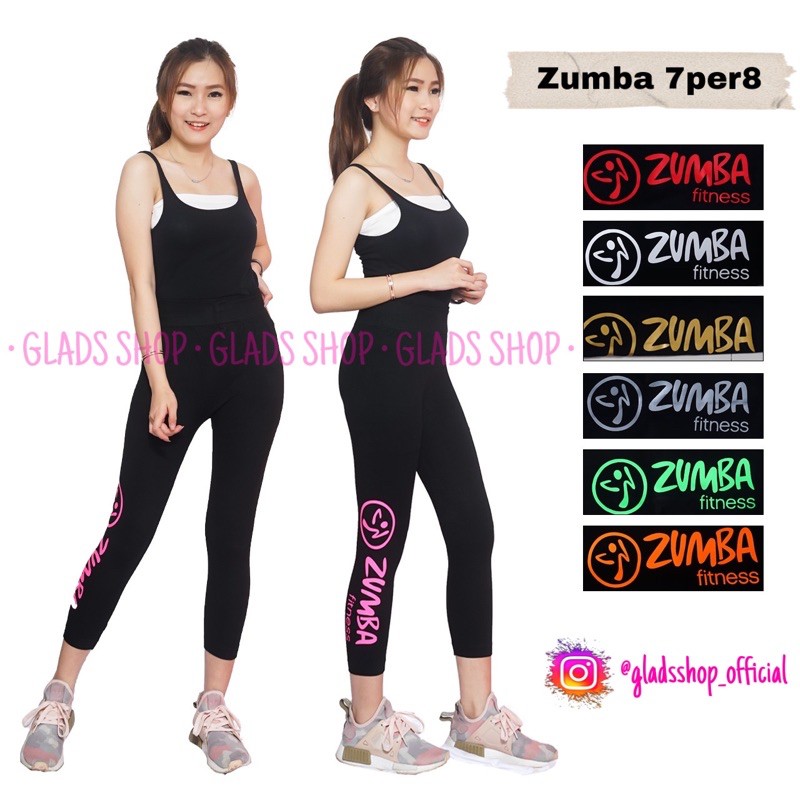 Legging ZUMBA 7per8 Import • Legging Senam Fitness Sport • Celana Olahraga Wanita