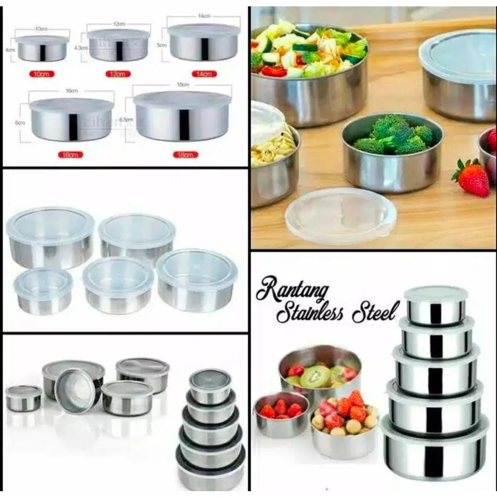 Fresh Box Rantang Panci 5 Susun Stainless 5 In 1 Baskom Tempat Nasi Sayur Lauk Pauk