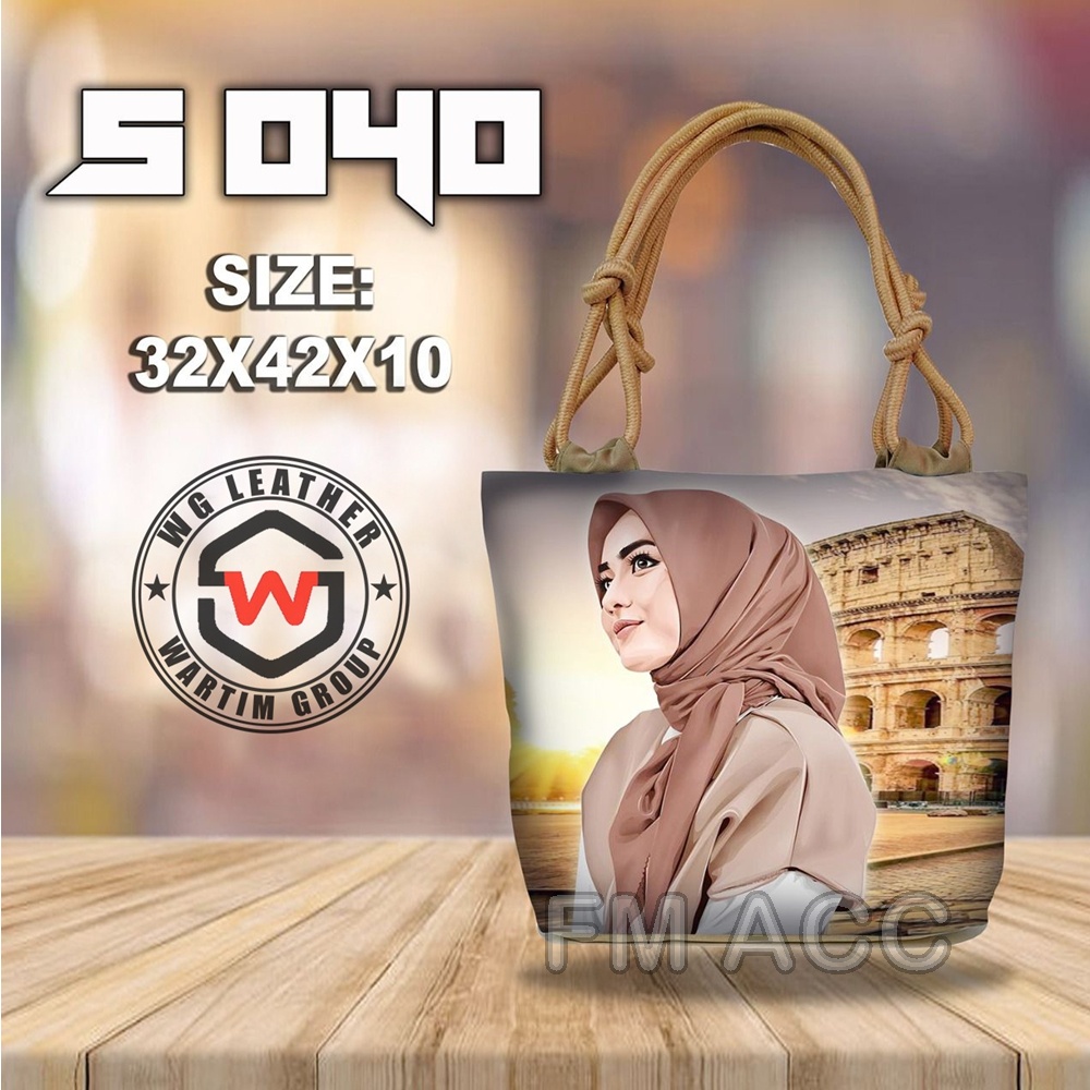 [ORIGINAL] Totebag Tali Sumbu Tas Wanita Remaja Kekinian Gambar Printing Hijab Islami Hijaber Muslimah Karakter Lucu MURAH BERKUALITAS