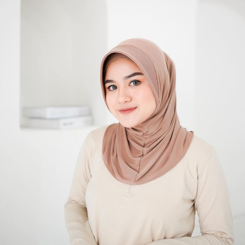 Bergo Jersey/ Bergo sport/ Khimar Sport/ Jilbab sport Size S || Termurah kualitas terbaik-Mocca