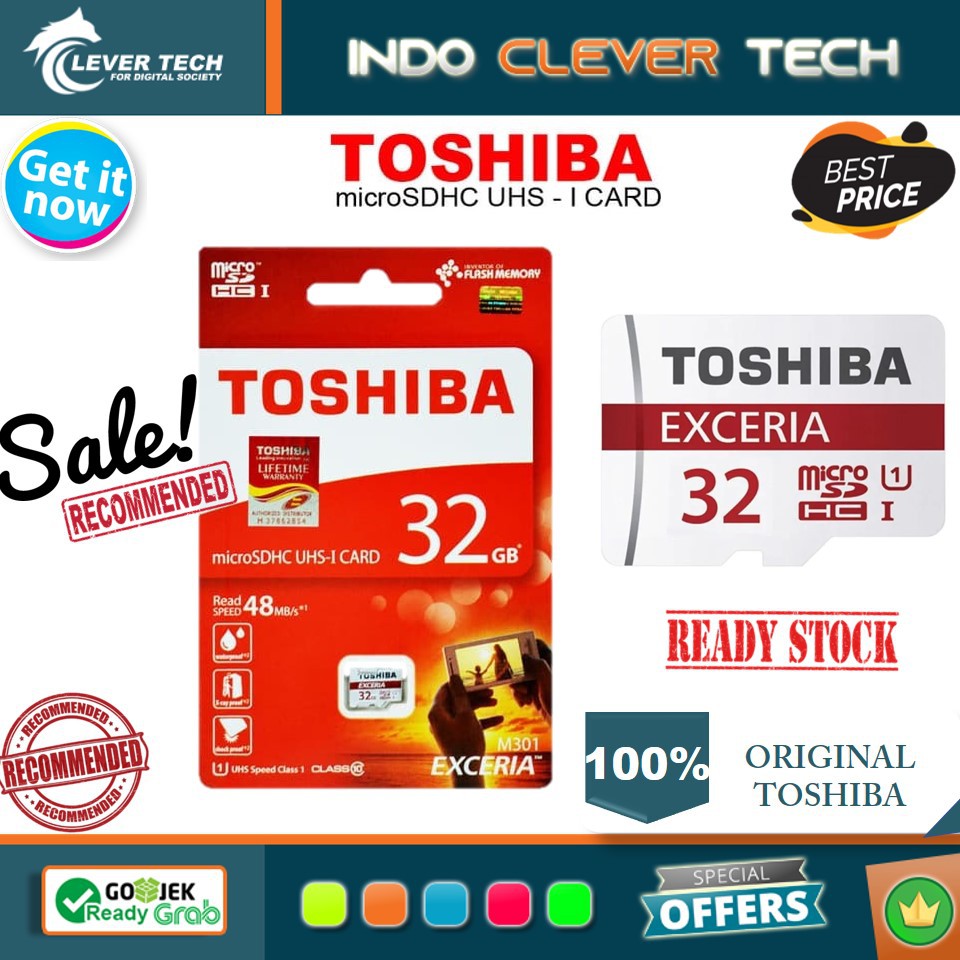 Toshiba Exceria Micro SDHC UHS-I 32GB 48MB/s Class 10 / Memori Hape 32gb / Memori Smartphone 32gb