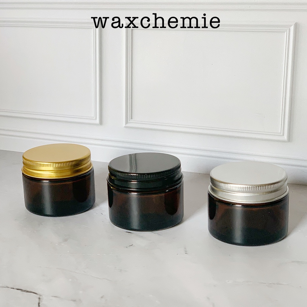 Glass Jar Amber Cream/ Toples Jar Kaca Pot Krim 50ml Kosmetik Lilin