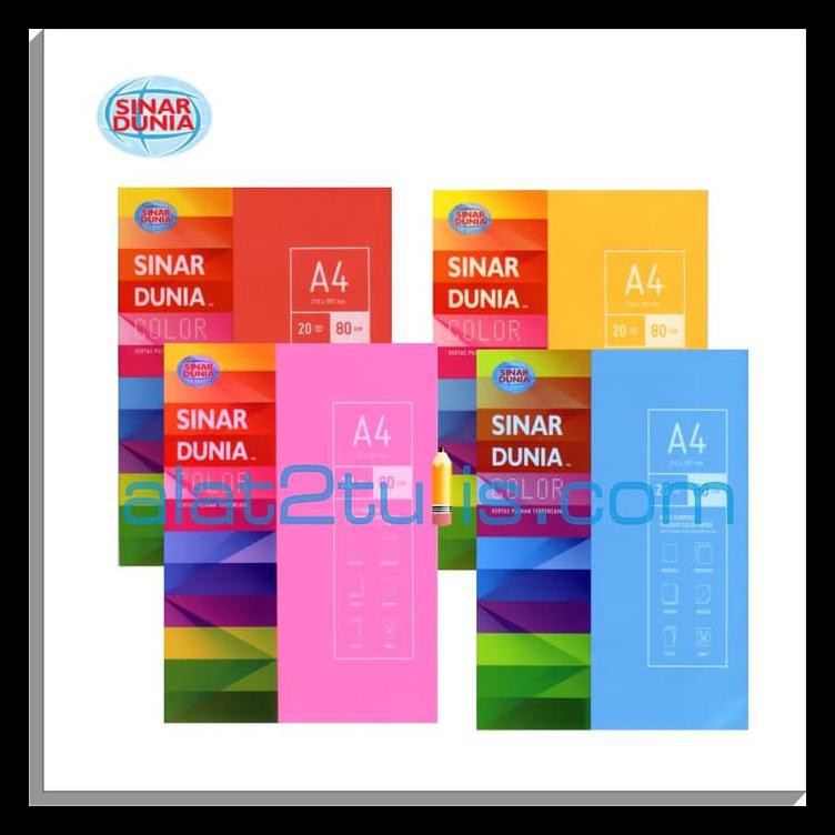 

Hvs Warna 80Grm / Kertas A4 ( 20 Lembar / Pak ) Murah