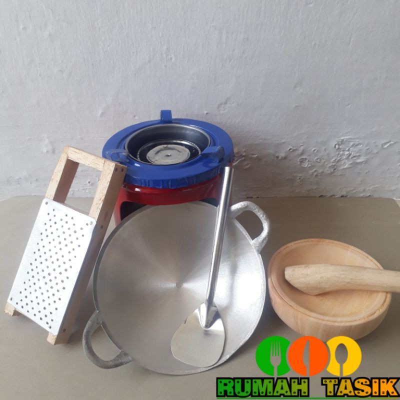 Set Mainan Masak Masakan Anak Tradisional Paket Parutan Dan Cobek