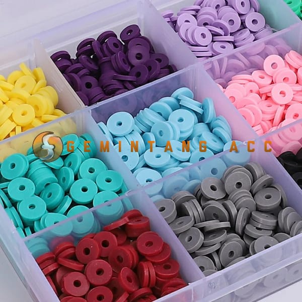 (200-250 Pcs) Manik Mnik Bulat Bahan Polymer Clay Beads Untuk Aksesoris DIY