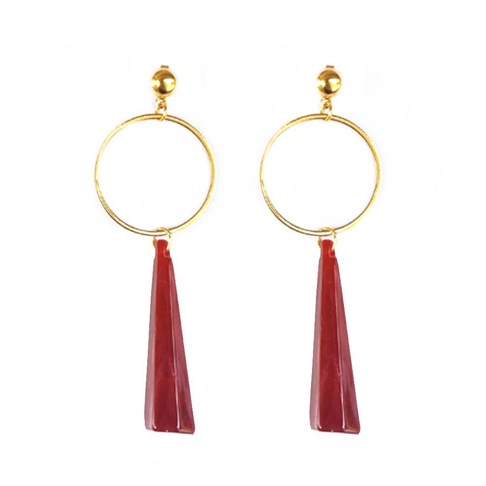 EA013 Anting Round Big Long Crystal 6 Warna