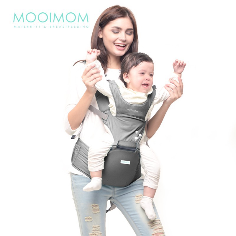 MOOIMOM Lightweight Hipseat Carrier Gendongan Bayi - Grey