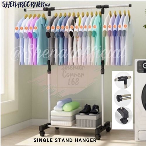 SHENAR RAK GANTUNGAN BAJU SERBAGUNA PORTABLE  UNIK / STAND HANGER BAJU TOPI TAS /JEMURAN GANTUNG / SINGLE STAND HANGER,SHENARCORNER168