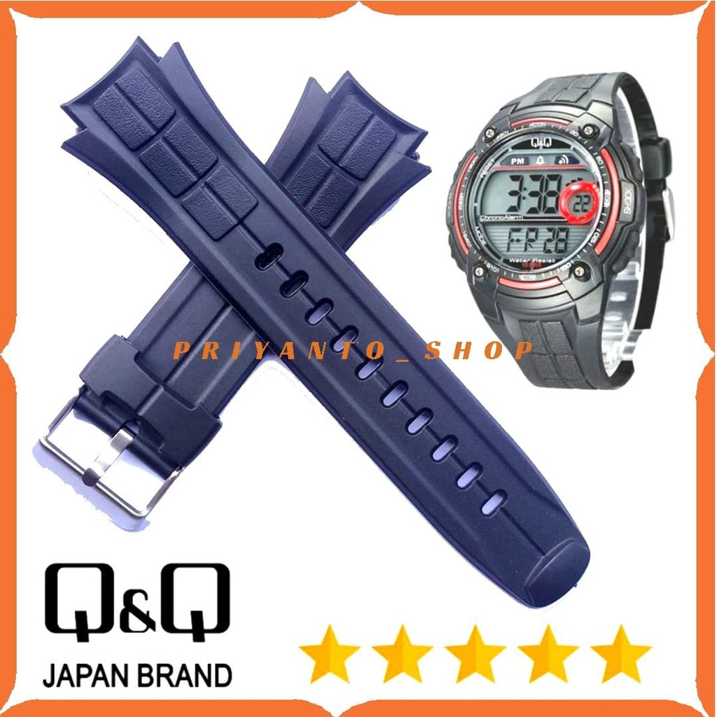 Tali Jam Tangan qq Q&amp;Q M-075 QnQ M 075 QQ M 075 Hitam