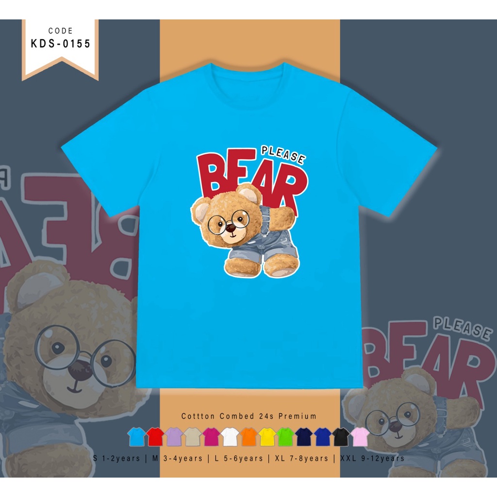 T-SHIRT / KAOS ANAK-ANAK TERMURAH BERGAMBAR BEAR PUNGGUNG - TERIMA CUSTOM KAOS KELUARGA