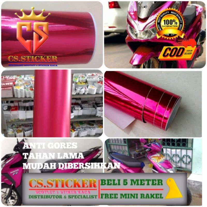 Stiker skotlet motor mobilpink magenta scotlite motor pink magenta metalik candy scotlet metalik candy merk profik Sekotlet Pink Crom Skotlet Motor aquarium Warna Pink Sticker Crom Metalik/krum Doff glosy skotlet putih mutiara gold biru ungu stiker otomtf