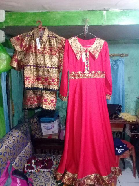 Restock Keluarga Glamour Rempel Couple Family Kapelan Set Keluarga Batik Gamis Jumbo