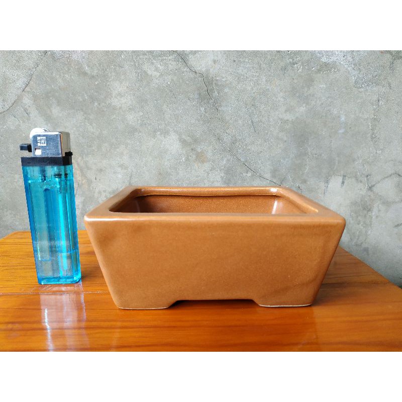 Pot Bonsai Keramik Mame Mini Kotak