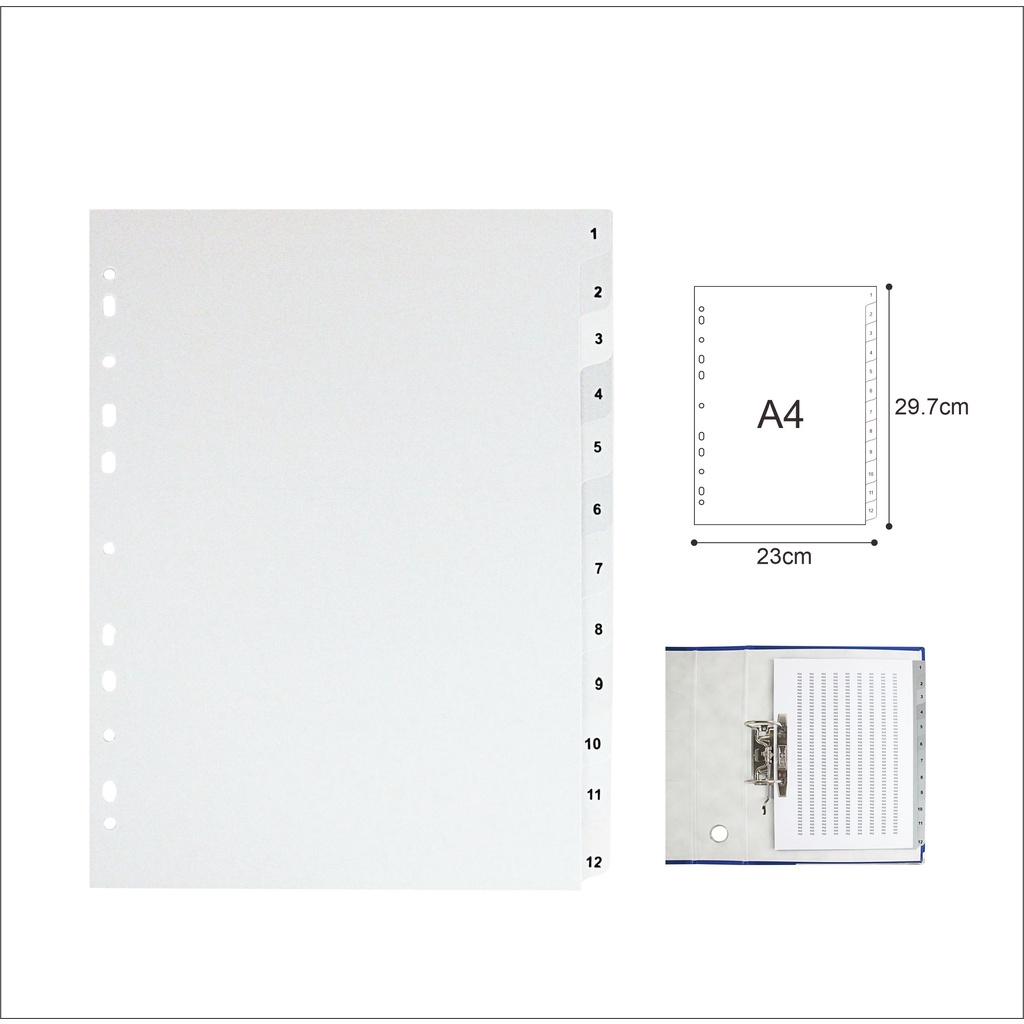 

Pembatas Binder A4 1-12 TABS / Odner Divider Index / File Divider Index EAGLE FILES