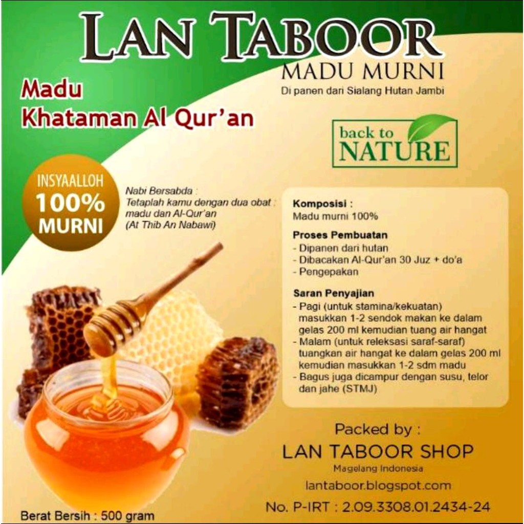 

Madu Murni & Asli khataman Al-Qur'an LAN TABOOR