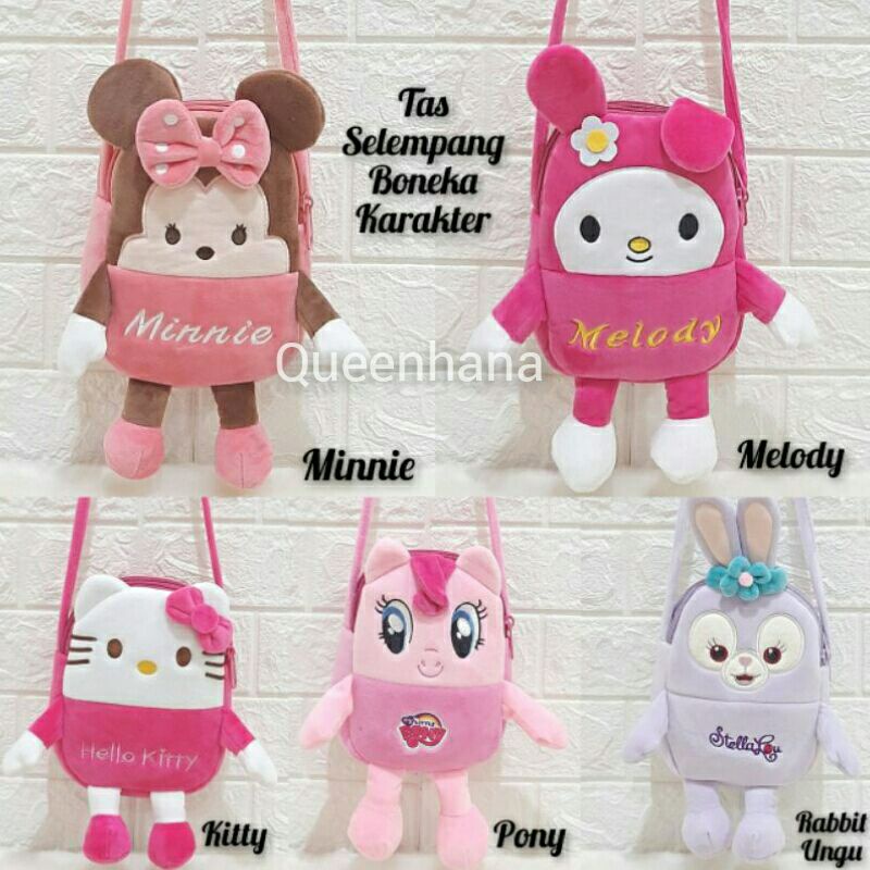 Tas Selempang Anak Karakter / Tas Selempang Boneka Lucuk