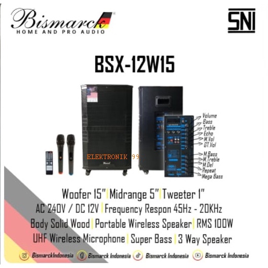 Speaker portabel Bismarck BSX12W15