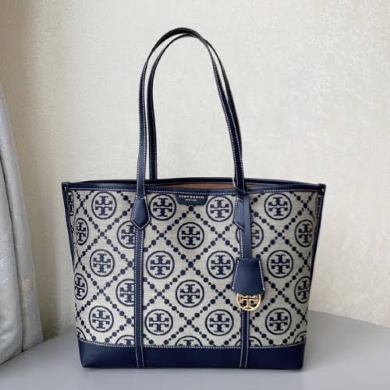 Tory Burch Perry T Monogram Triple Compartment Tote Bag