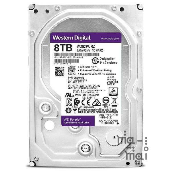 WD PURPLE 8 TB 3,5&quot; SURVEILLANCE CCTV WD PURPLE 8TB