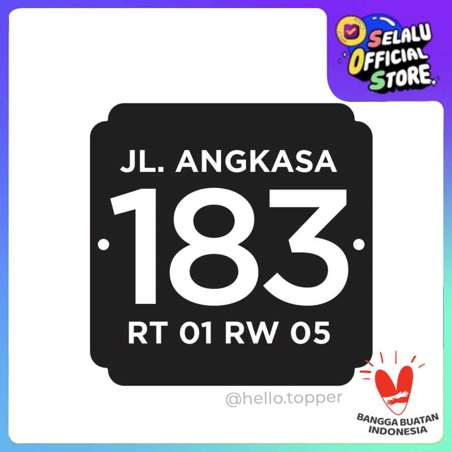 NOMOR RUMAH 20x20 / NOMOR RUMAH AKRILIK / NOMOR RUMAH MURAH