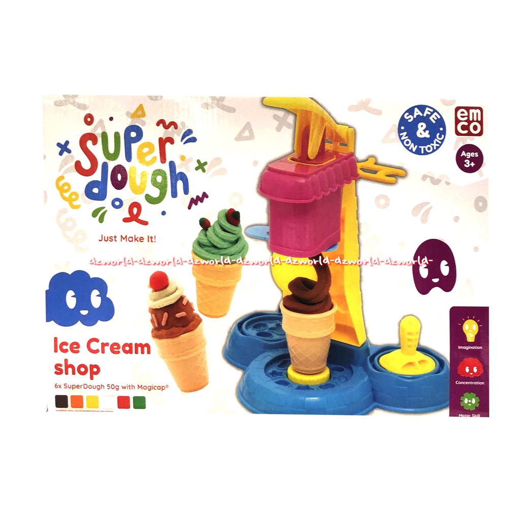 Emco Super Dough Activity Set Ice Cream Shop Mainan Lilin Berbentuk Beraneka Es Krim