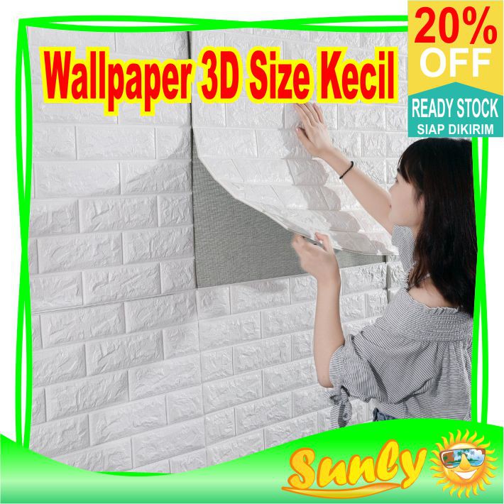 ☀ Sunly ☀ A142 Wallpaper Dinding Foam 3D Pendek Motif Batu Bata Batik Dekorasi Sticker Murah