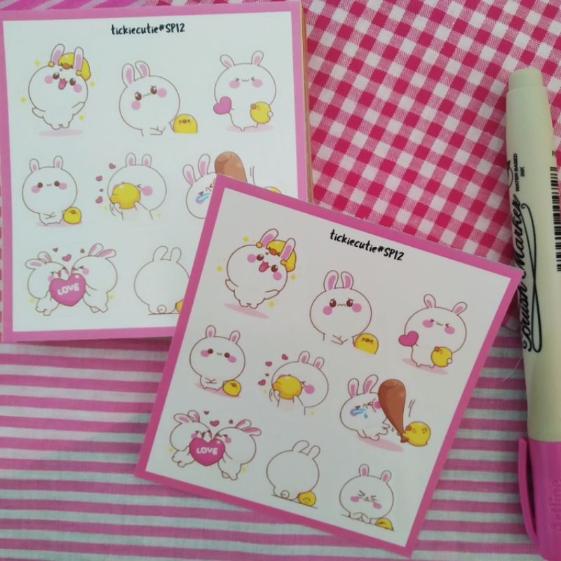 

Sticker Tickie Cutie #SP12 little bunny kawaii expressions