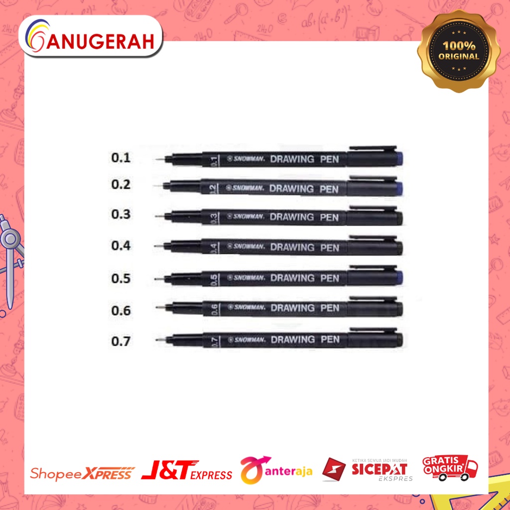 

SNOWMAN DRAWING PEN 01-07 BOLPOIN / SPIDOL MENGGAMBAR (PCS)
