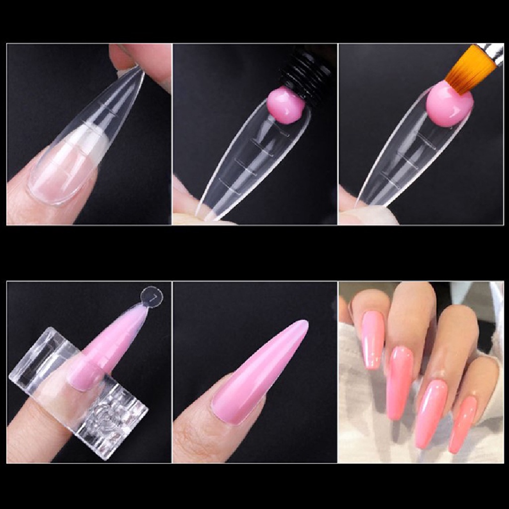 [OOID] 120pcs Kit Plastic Curve False Nails Art Dual Form French Tips Gel Extension ID