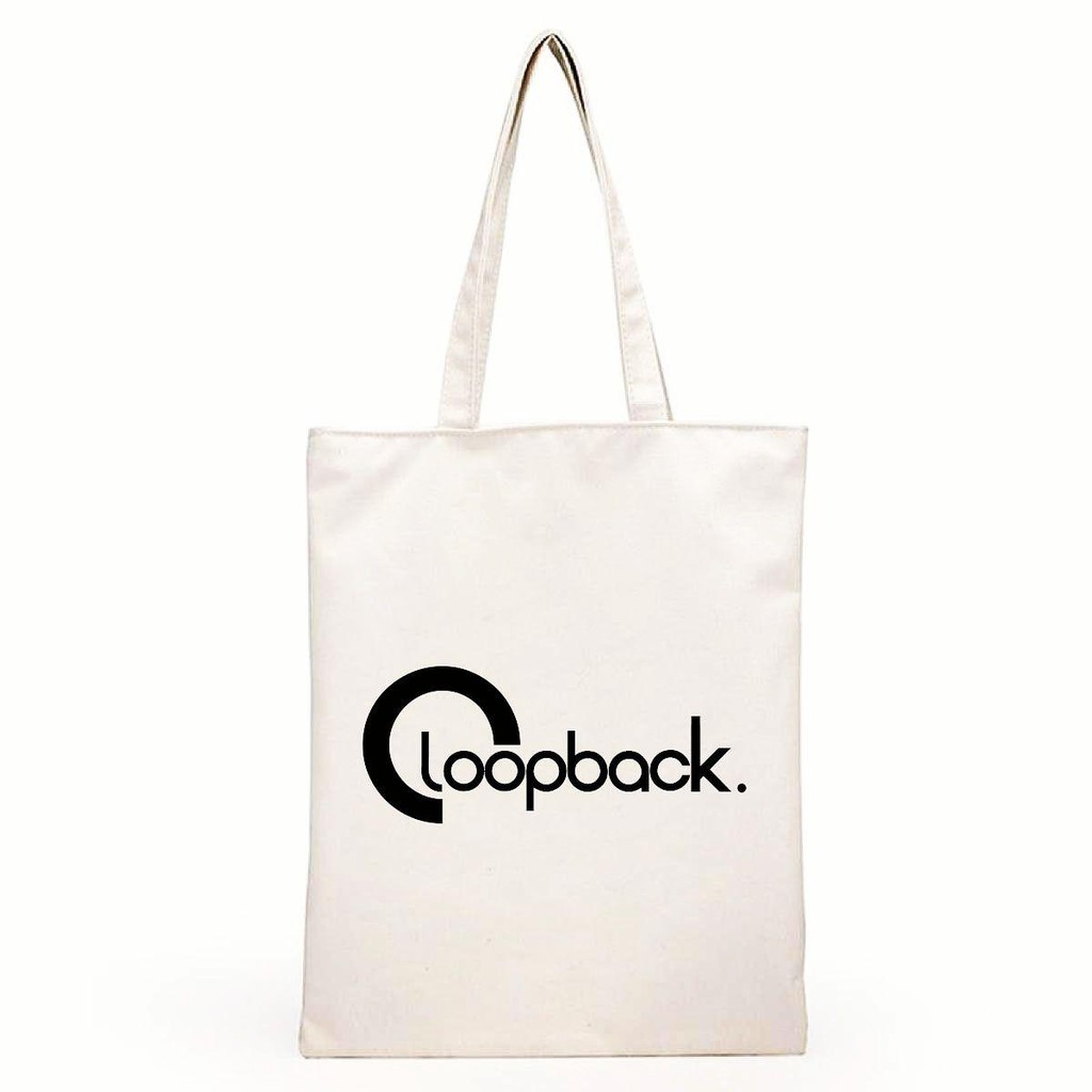 TOTEBAG Kanvas Loopback sablon Polyflex | Goody Bag, Tas Bahu