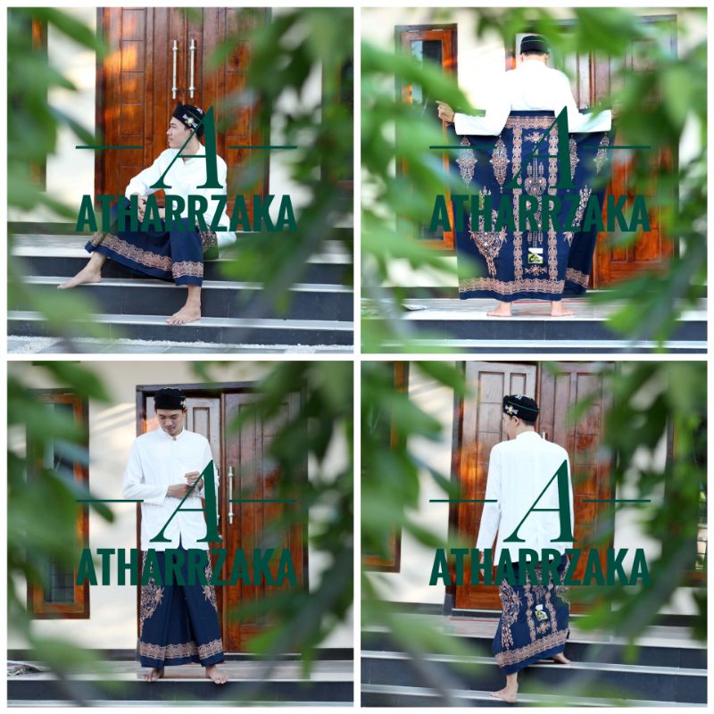 Sarung Batik Motif NU Printing Biru - Sarung Santri NU - Sarung NU batik