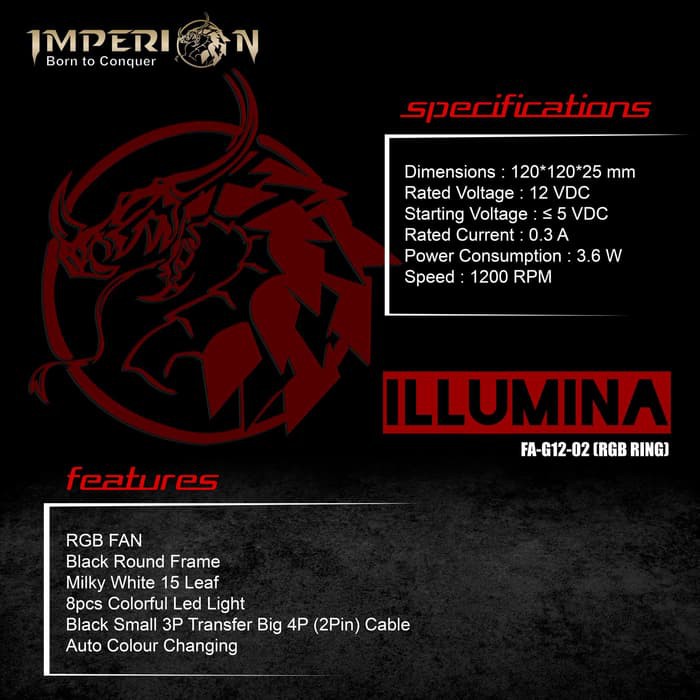 Imperion Fan Casing Illumina 120 Rgb Auto Colour Changing