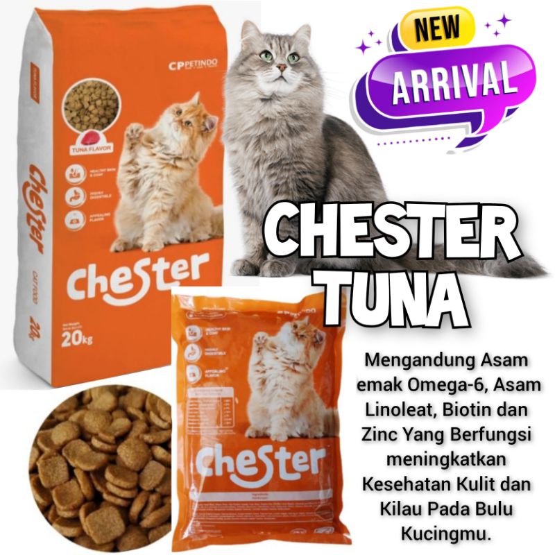 CHESTER TUNA 20 KG MAKANAN KUCING TUNA CAT FOOD ADULT ALL STAGE SEMUA USIA setara maxi