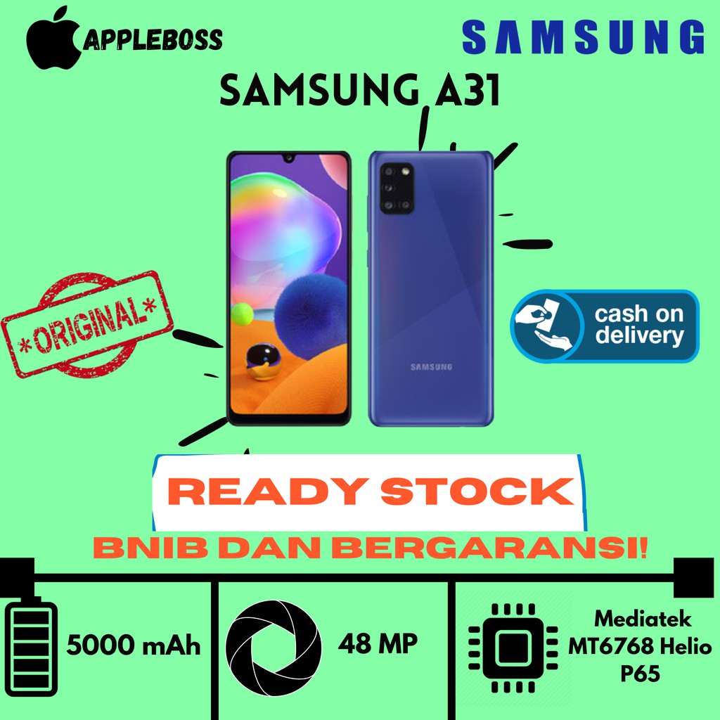 Promo Cuci Gudang Hp  NEW HP SAMSUNG GALAXY A31 RAM 6GB INTERNAL 128gb [6/128] NEW - Garansi 1 Tahun