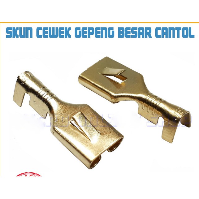 Skun Gepeng 8mm Cewek Female Kecil / Soket / Skun Motor / Skun kabel