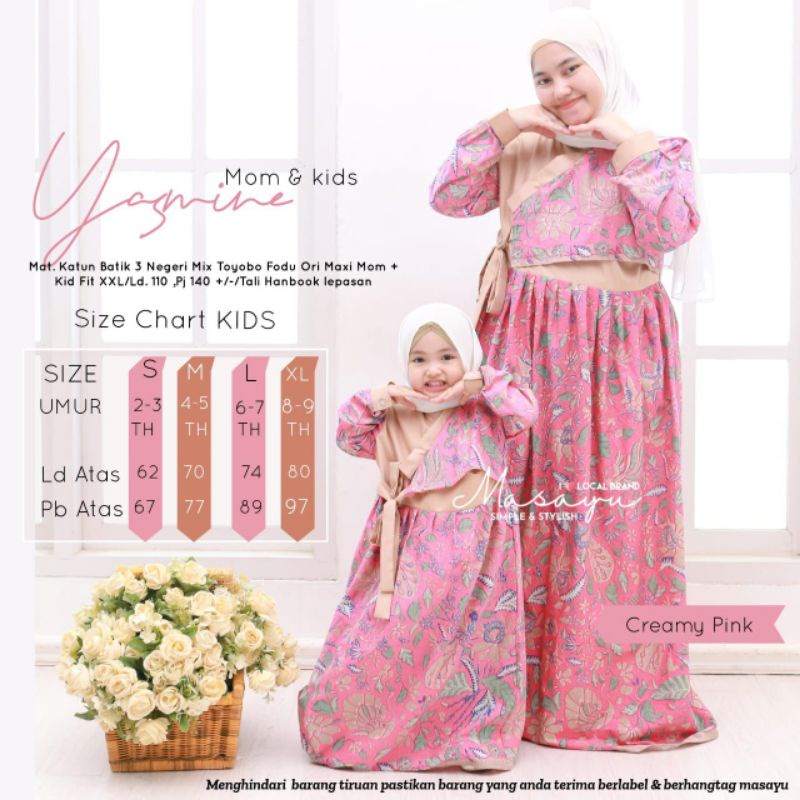 Dress Batik Couple Mom + Kid original by MASAYU Couple Yasmine