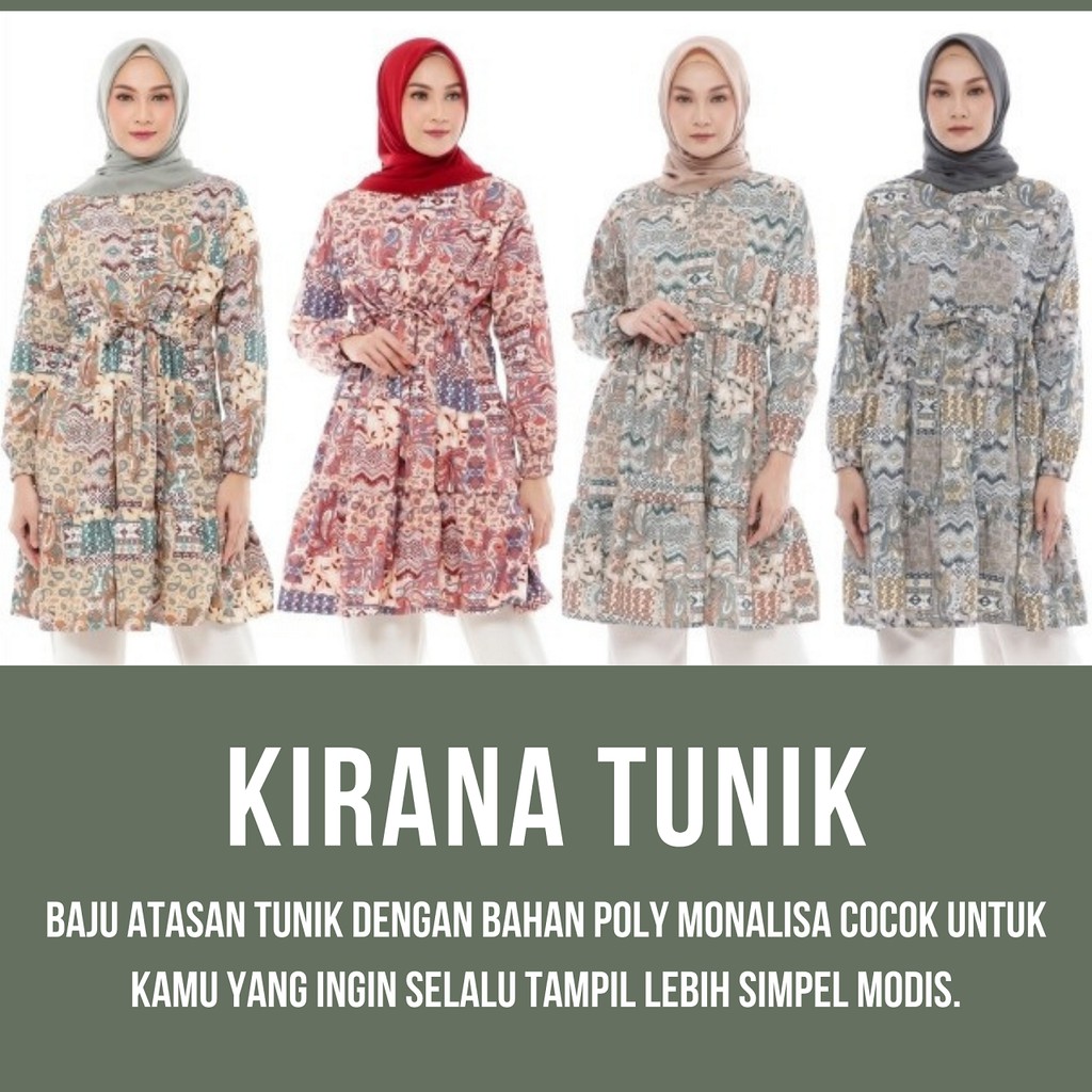 Baju tunik wanita terbaru- atasan tunik terbaru - tunik terbaru - kemeja tunik wanita - Kirana Tunik