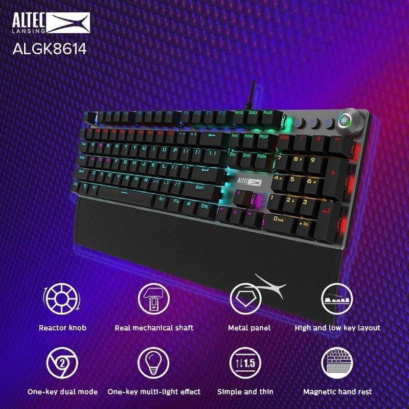 Keyboard Gaming Mechanical Multimedia Altec Lansing ALGK-8614 RGB